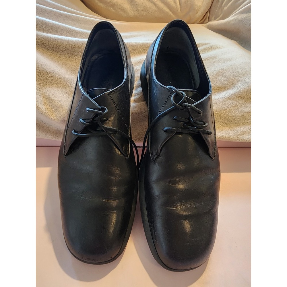 Salvatore Ferragamo Studio Black Leather Oxford Dress Shoes Men's  12 ITALY MADE